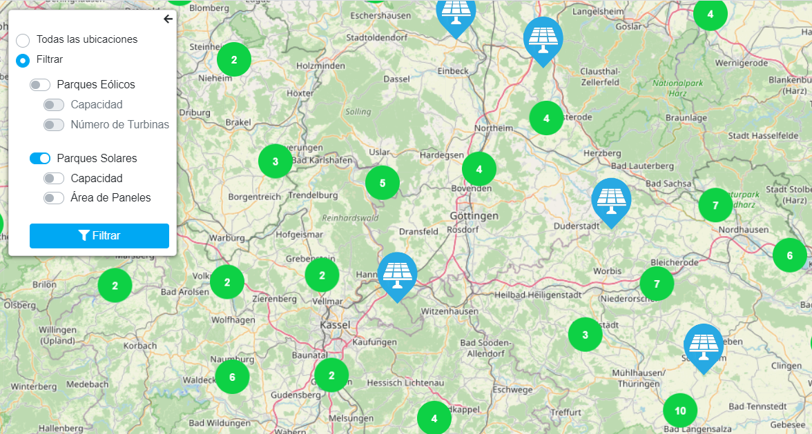 Mostrar solo parques solares